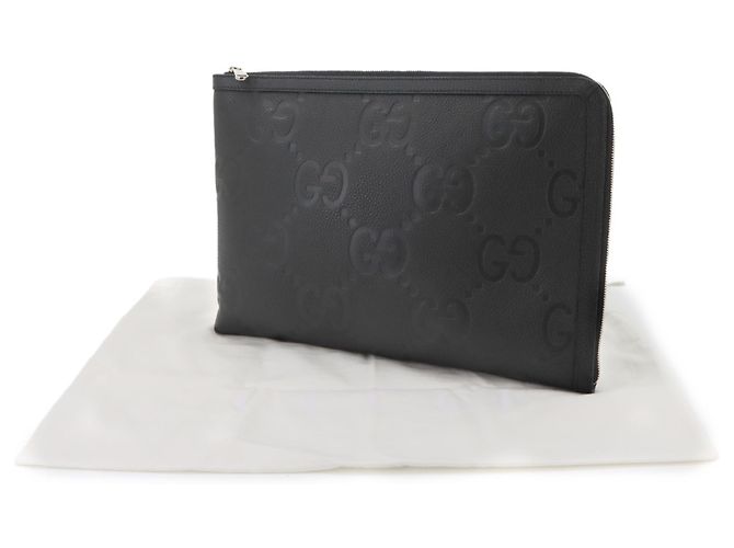 Bolso de Mano Gucci Jumbo GG Document Case Negro - vista 2