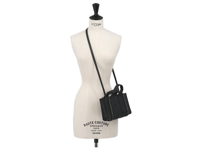 Chloé Woody Mini 2-way Leder Tote Handtasche Schwarz - Ansicht 11