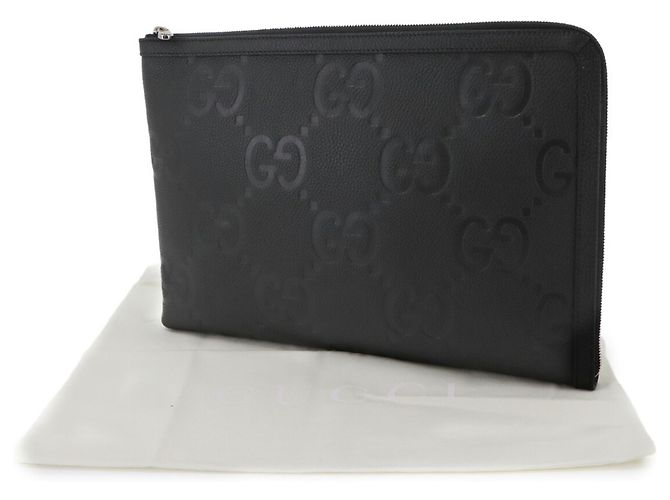 Clutch Gucci Jumbo GG Document Case Nero - vista 2