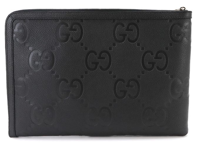 Clutch Gucci Jumbo GG Document Case Nero - vista 3