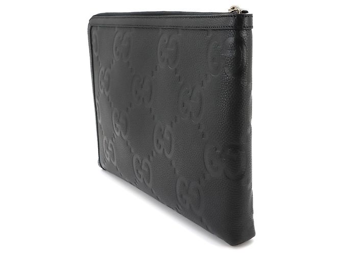 Clutch Gucci Jumbo GG Document Case Nero - vista 4