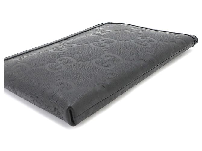 Clutch Gucci Jumbo GG Document Case Nero - vista 5