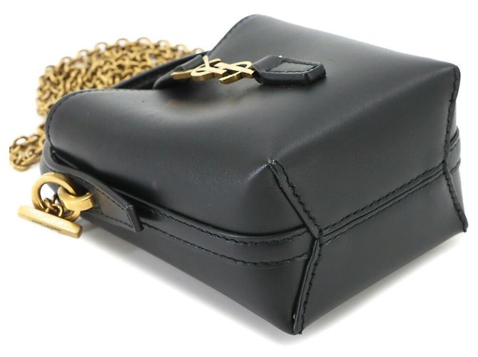 Autre Marque Saint Laurent LE37 Micro 2-way Schulter- und Handtasche Schwarz - Ansicht 5