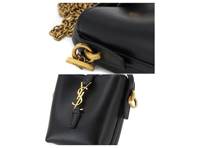 Autre Marque Saint Laurent LE37 Micro 2-way Schulter- und Handtasche Schwarz - Ansicht 9