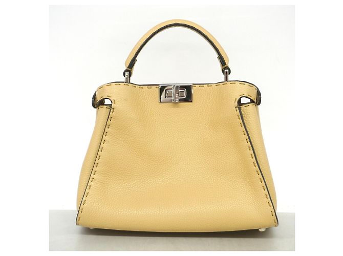 Borsa a mano Fendi Selleria Peekaboo Essentially in pelle Beige - vista 12
