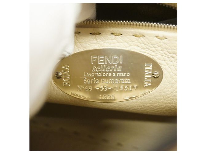 Borsa a mano Fendi Selleria Peekaboo Essentially in pelle Beige - vista 5