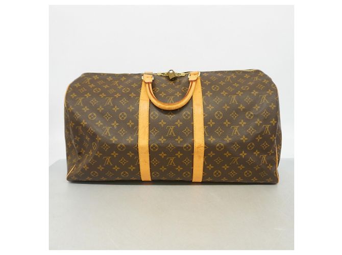 Louis Vuitton Boston Monogram Keepall 55 Bag Brown - view 12