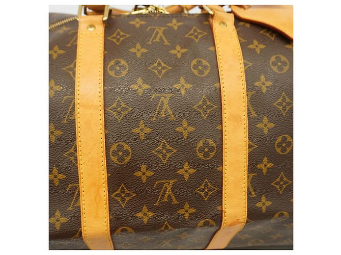 Louis Vuitton Boston Monogram Keepall 55 Bag Brown - view 9