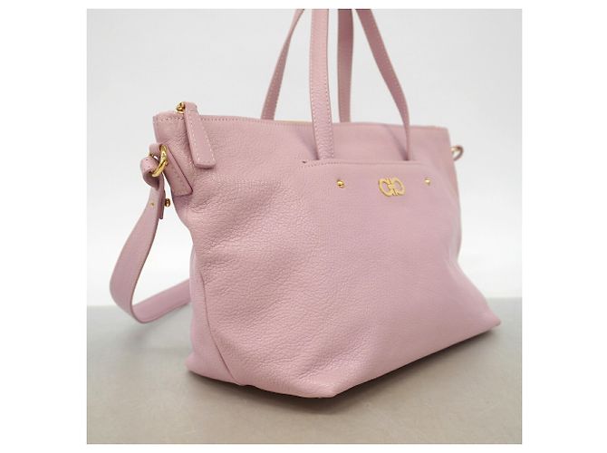 Sac à main en cuir Gancini Salvatore Ferragamo Rose - vue 2