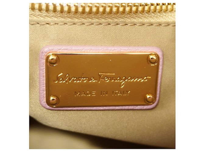 Sac à main en cuir Gancini Salvatore Ferragamo Rose - vue 5