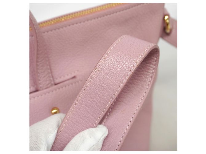 Sac à main en cuir Gancini Salvatore Ferragamo Rose - vue 8
