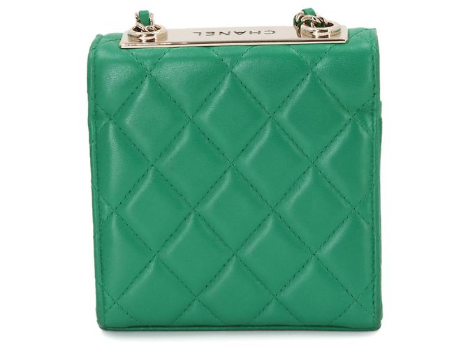 Borsa a spalla con catena Chanel Trendy CC Matelassé Verde - vista 3
