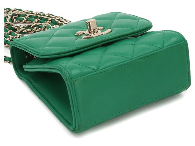 Borsa a spalla con catena Chanel Trendy CC Matelassé Verde - vista 5