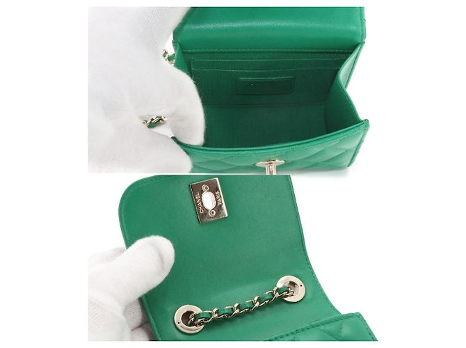 Borsa a spalla con catena Chanel Trendy CC Matelassé Verde - vista 7