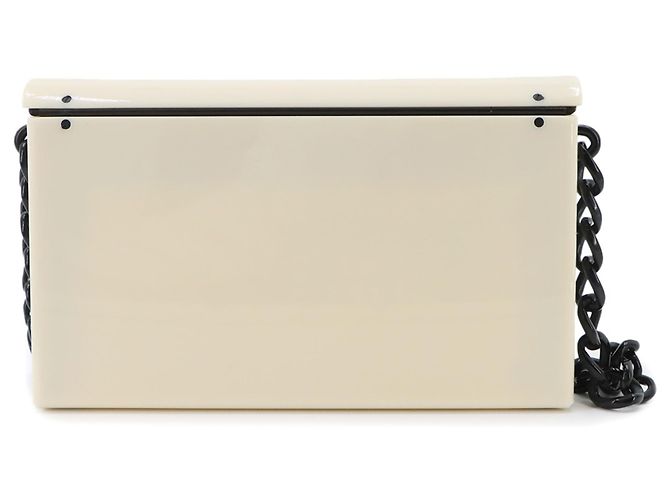 Chanel Bicolor Schultertasche mit Kette Schwarz Weiß - Ansicht 3