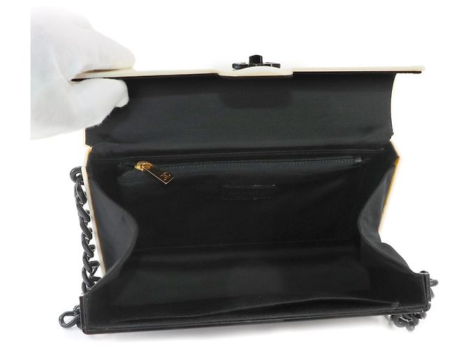 Chanel Bicolor Schultertasche mit Kette Schwarz Weiß - Ansicht 7