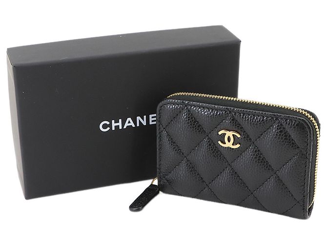 Portamonete con zip Chanel Matelassé Classic Nero - vista 2