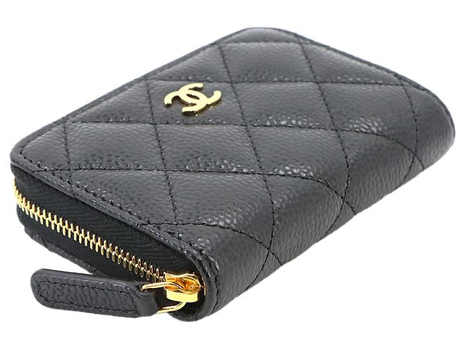 Portamonete con zip Chanel Matelassé Classic Nero - vista 4