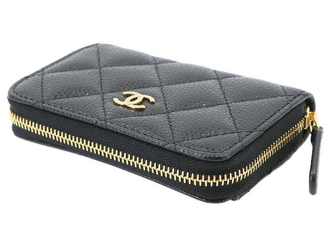 Portamonete con zip Chanel Matelassé Classic Nero - vista 5