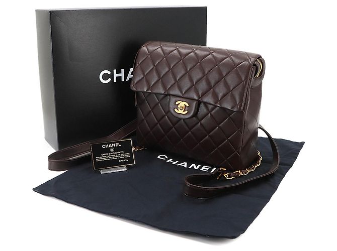 Mochila de cadena Chanel Matelassé Castaño - vista 2