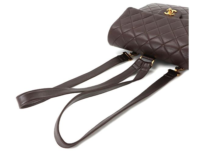 Mochila de cadena Chanel Matelassé Castaño - vista 6