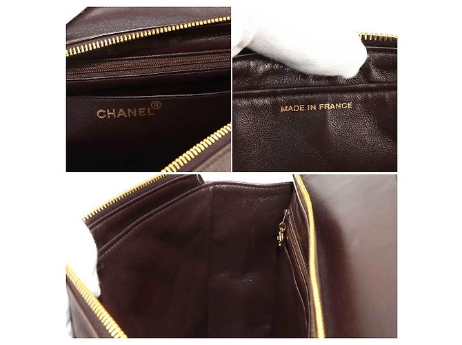 Mochila de cadena Chanel Matelassé Castaño - vista 9