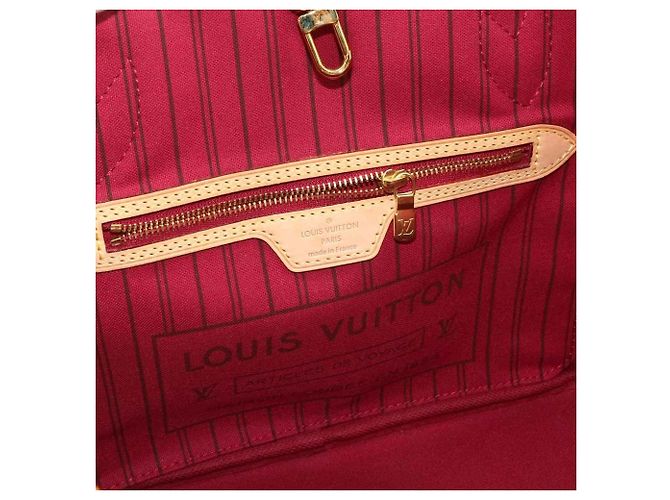 Louis Vuitton Neverfull PM Monogram Tote Handbag Fuschia - view 7