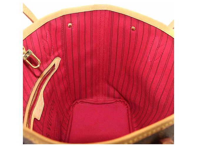 Louis Vuitton Neverfull PM Monogram Tote Handbag Fuschia - view 8