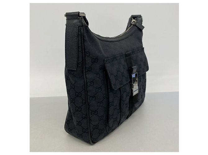Bolsa de Ombro Gucci GG Canvas Preto - vista 2