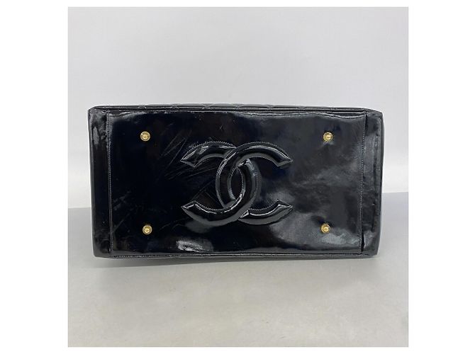 Chanel Shopper-Bag aus schwarzem Lackleder - Ansicht 3