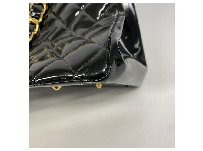 Chanel Shopper-Bag aus schwarzem Lackleder - Ansicht 8