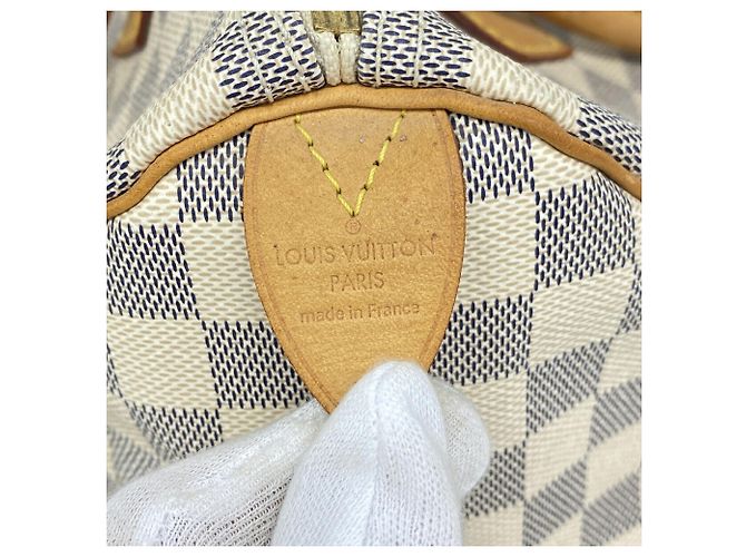Bolsa Louis Vuitton Damier Azur Speedy 30 Branco - vista 5