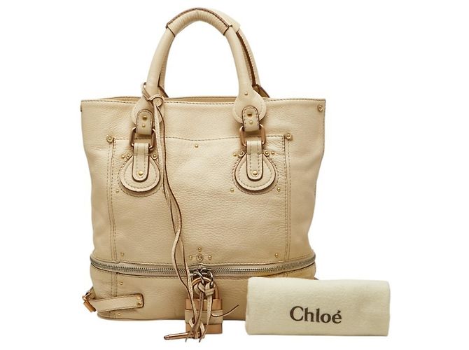 Saco Tote Chloé Paddington Bege Cru - vista 19
