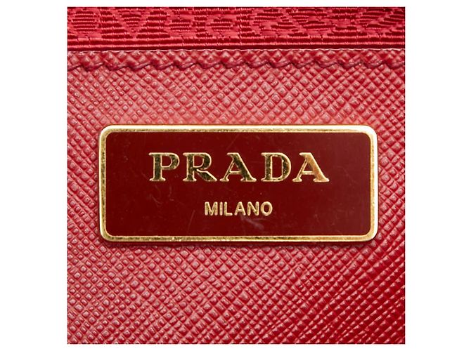 Saffiano Sac à main Prada avec plaque logo triangle Rouge - vue 12