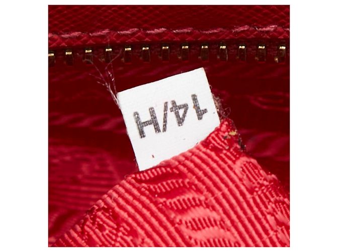 Saffiano Sac à main Prada avec plaque logo triangle Rouge - vue 13