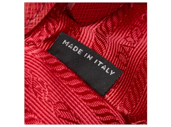 Saffiano Sac à main Prada avec plaque logo triangle Rouge - vue 14