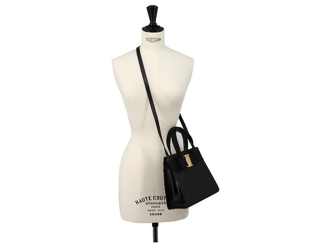 Borsa in pelle Salvatore Ferragamo Vara Ribbon Nero - vista 10