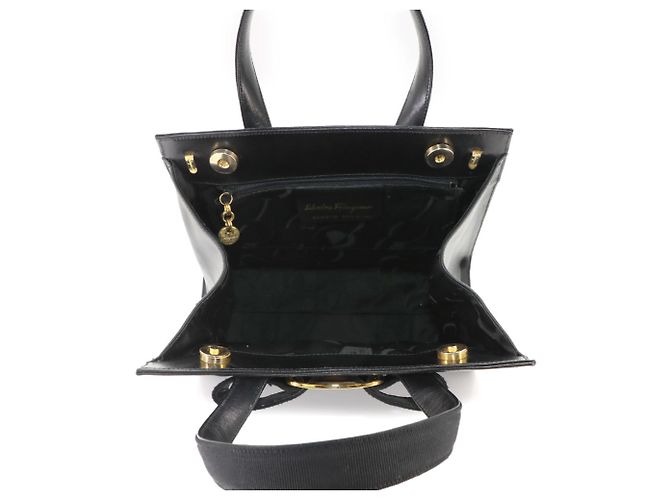 Borsa in pelle Salvatore Ferragamo Vara Ribbon Nero - vista 7