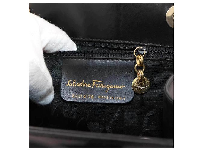 Borsa in pelle Salvatore Ferragamo Vara Ribbon Nero - vista 8