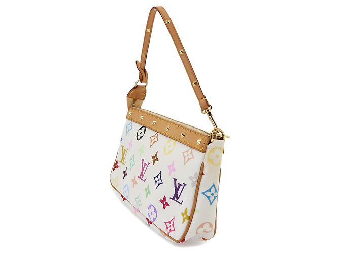 Sac à main Louis Vuitton Monogram Multicolor Pochette Accessoires Blanc - vue 3