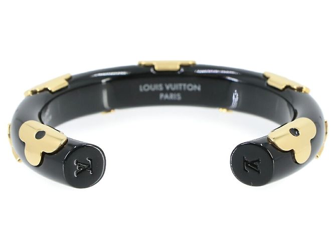 Bracelete Jonk Daily Monogram Louis Vuitton Preto Dourado - vista 2