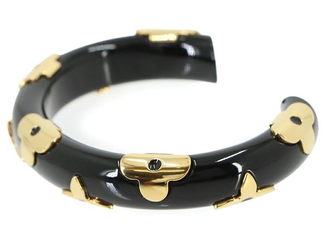 Bracelete Jonk Daily Monogram Louis Vuitton Preto Dourado - vista 3