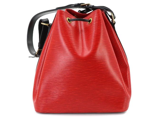 Borsa a tracolla Louis Vuitton Epi Petit Noe Nero Rosso - vista 2