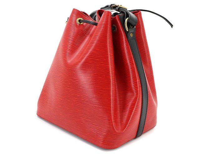 Borsa a tracolla Louis Vuitton Epi Petit Noe Nero Rosso - vista 3