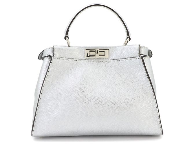 Bolso Fendi Selleria Peekaboo Regular Plata - vista 3