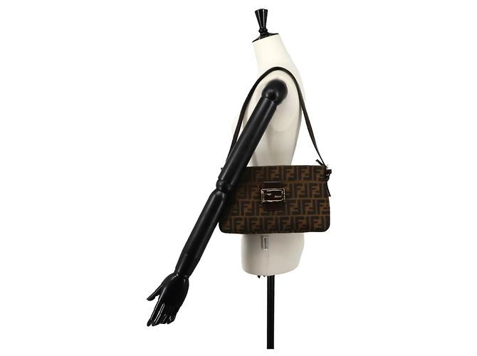 Fendi Zucca Schultertasche Braun Schwarz - Ansicht 10