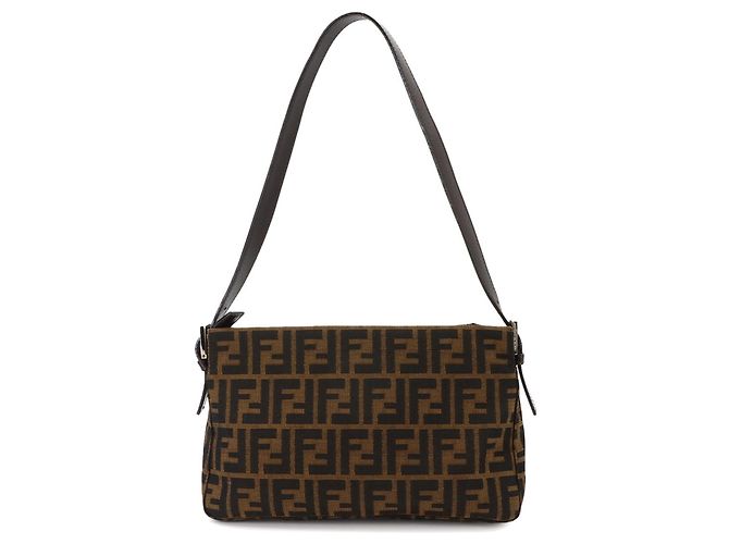 Fendi Zucca Schultertasche Braun Schwarz - Ansicht 3