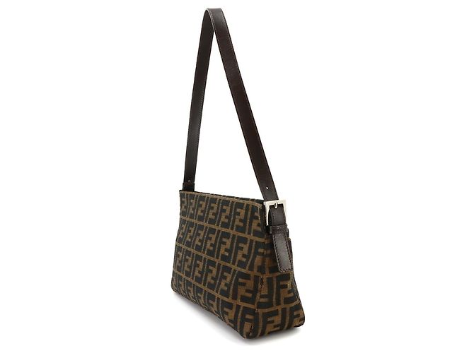 Fendi Zucca Schultertasche Braun Schwarz - Ansicht 4