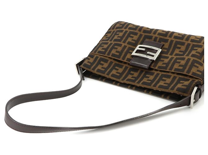 Fendi Zucca Schultertasche Braun Schwarz - Ansicht 6