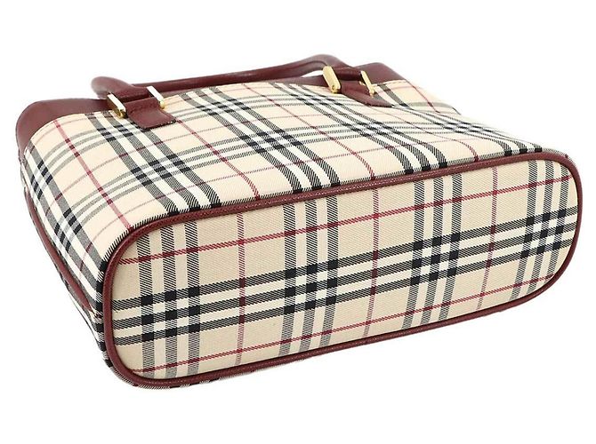 Burberry Nova Check Handtasche Beige Bordeaux - Ansicht 5